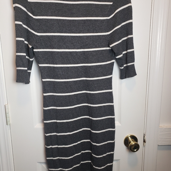 Express Design Studio Striped Sweater Dress Sheath Cowlneck line - Picture 6 of 7
